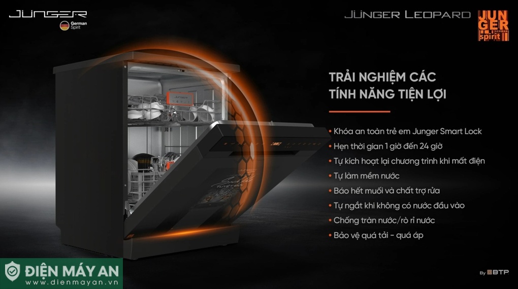 Máy rửa bát độc lập Junger JG Leopard DWJ-163-MS

